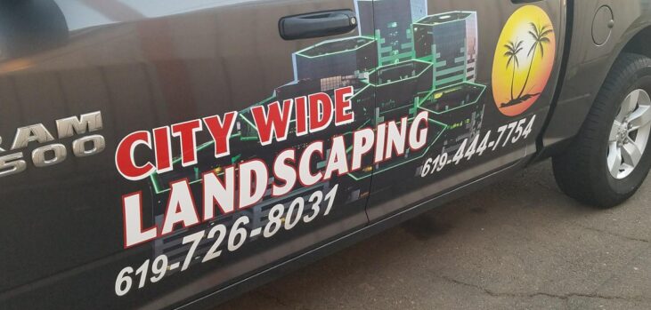 Citywide Landscaping decal on a car