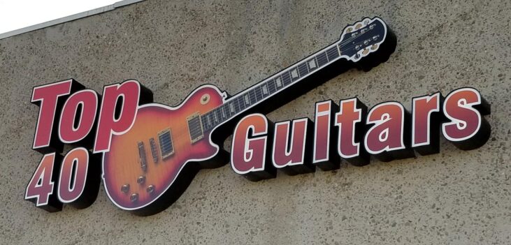 Top 40 Guitars sign