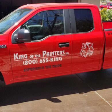 King of the Painters decal on a truck