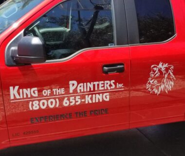 King of the Painters decal on a truck